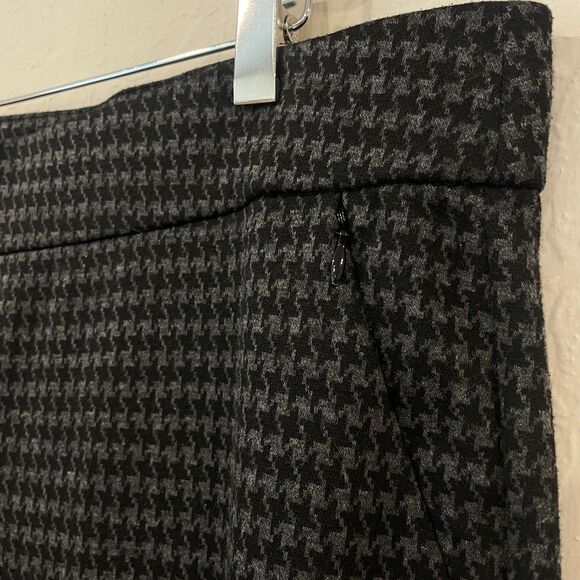 ~~ Lane Bryant 18-20 Long Houndstooth Pants Slacks Gray Black Stretch Elastic* - Picture 1 of 12